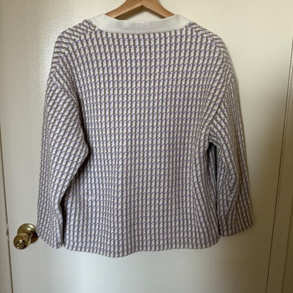 Maje Vido Lavender White Ecru Parme Tweed Jacket Cardigan 36 / S - Picture 11 of 12